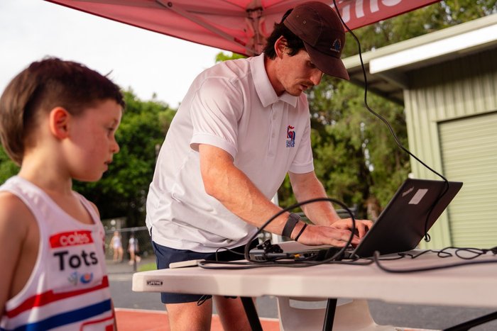 Electronic timing equipment trackside at an ESLAC competition night