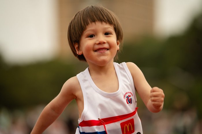 A Tiny Tot running at Eastern Suburbs Little Athletics