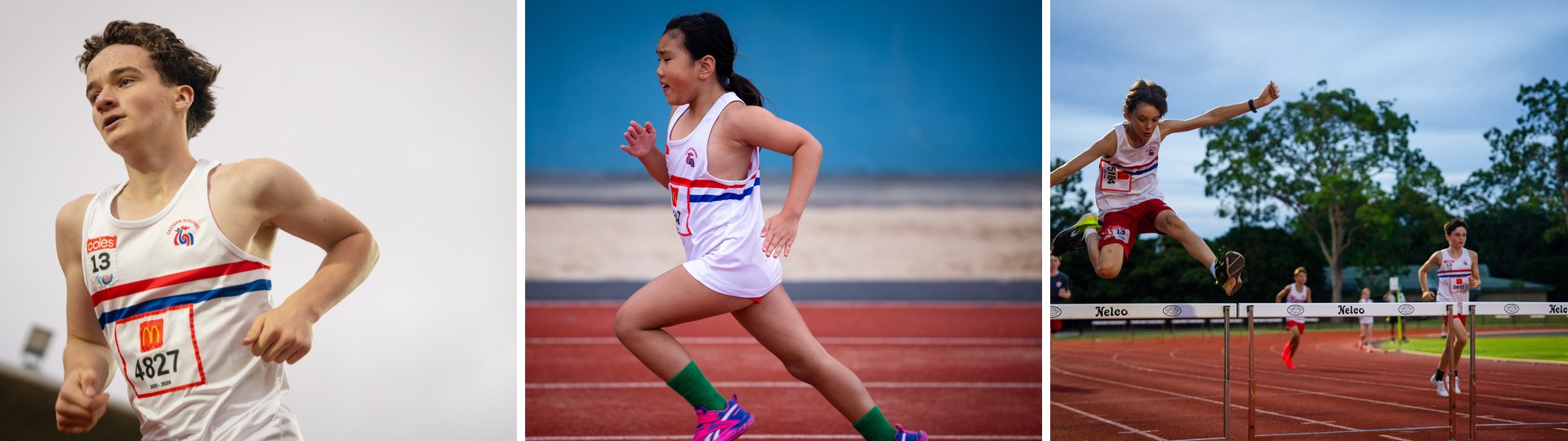 Eastern Suburbs Little Athletics senior athletes racing at ES Marks