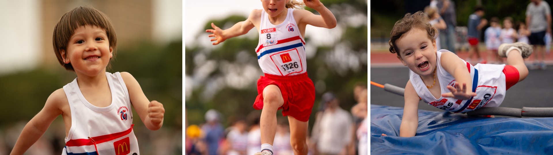 Eastern Suburbs Little Athletics Tiny Tots running and jumping