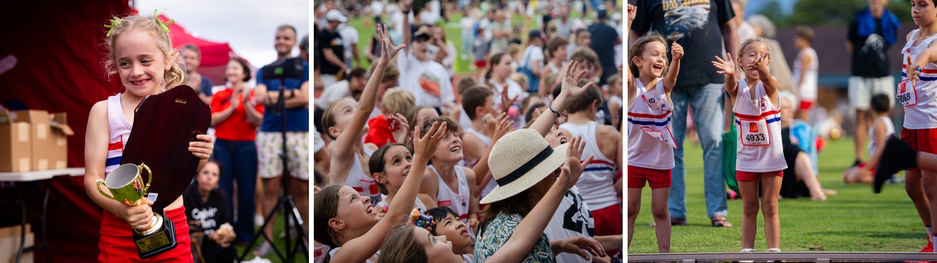 Trophy winners and celebrations at Eastern Suburbs Little Athletics